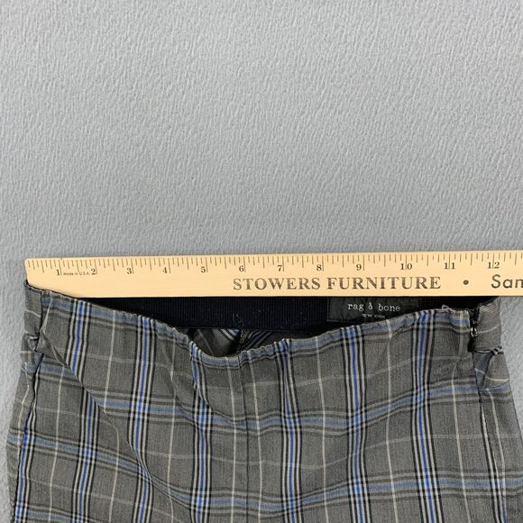 RAG & BONE New York Simone Pants Size 4 Stretch Plaid Blue Black Grey - Picture 9 of 16